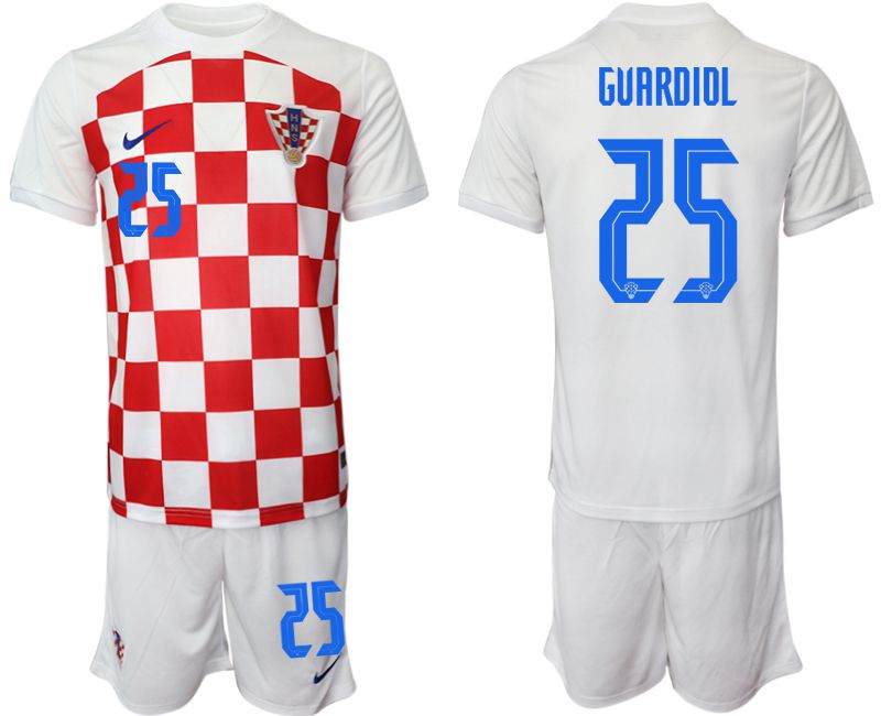 Men 2022 World Cup National Team Croatia home white 25 Soccer Jersey